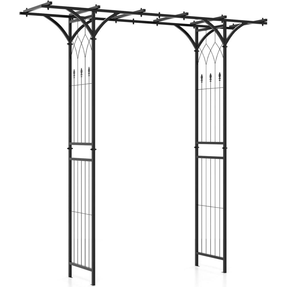 image:imageGiantex Garden Arch Trellis Wedding Arbor for Ceremony Party 79W x 81H Metal Garden Arbor for Climbing Plants Rose Outdoor Archway Pergola for Lawn Pathway Patio Backyard Decoration