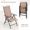 Giantex 2 Pack Folding Patio Chairs, High Back Outdoor Chairs with 7-Level Adjustable High Backrest, Portable Reclining Chairs for Lawn Porch Garden Poolside Camping, No Assembly, Black(Brown)
