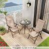 Giantex 2 Pack Folding Patio Chairs, High Back Outdoor Chairs with 7-Level Adjustable High Backrest, Portable Reclining Chairs for Lawn Porch Garden Poolside Camping, No Assembly, Black(Brown)