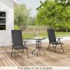 Giantex 2 Pack Folding Patio Chairs, High Back Outdoor Chairs with 7-Level Adjustable High Backrest, Portable Reclining Chairs for Lawn Porch Garden Poolside Camping, No Assembly, Black(Black)