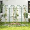 Giantex 2 Pack Garden Trellis, 5.9 FT Tall Galvanized Steel Trellis for Climbing Plants Outdoor for Patio Lawn Wall Decor, Plant Trellis for Vine Cucumber Tomato Flower Clematis Roses, White(Green)
