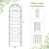 Giantex 2 Pack Garden Trellis, 5.9 FT Tall Galvanized Steel Trellis for Climbing Plants Outdoor for Patio Lawn Wall Decor, Plant Trellis for Vine Cucumber Tomato Flower Clematis Roses, White(Green)