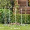 Giantex 2 Pack Garden Trellis, 5.9 FT Tall Galvanized Steel Trellis for Climbing Plants Outdoor for Patio Lawn Wall Decor, Plant Trellis for Vine Cucumber Tomato Flower Clematis Roses, White(White)