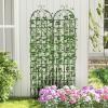 Giantex 2 Pack Trellis for Climbing Plants Outdoor, 7 FT Tall Galvanized Steel Garden Trellis for Patio Lawn Wall Decor, Plant Trellis for Vine Cucumber Tomato Flower Clematis Roses(87″x20″-2 Pack)