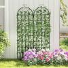 Giantex 2 Pack Trellis for Climbing Plants Outdoor, 7 FT Tall Galvanized Steel Garden Trellis for Patio Lawn Wall Decor, Plant Trellis for Vine Cucumber Tomato Flower Clematis Roses(71″x20″-2 Pack)