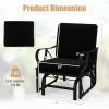 Giantex 2-Pack Outdoor Glider, Patio Rocking Chair with Thick Cushion, Sturdy Metal Frame, Curved Armrest, Ergonomic Design, Single-Person Glider Chair for Garden, Yard, Porch Rocker, Black(Black)