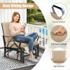 Giantex 2-Pack Outdoor Glider, Patio Rocking Chair with Thick Cushion, Sturdy Metal Frame, Curved Armrest, Ergonomic Design, Single-Person Glider Chair for Garden, Yard, Porch Rocker, Black(Beige)