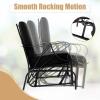 Giantex 2-Pack Outdoor Glider, Patio Rocking Chair with Thick Cushion, Sturdy Metal Frame, Curved Armrest, Ergonomic Design, Single-Person Glider Chair for Garden, Yard, Porch Rocker, Black(Black)