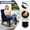 Giantex 2-Pack Outdoor Glider, Patio Rocking Chair with Thick Cushion, Sturdy Metal Frame, Curved Armrest, Ergonomic Design, Single-Person Glider Chair for Garden, Yard, Porch Rocker, Black(Navy)