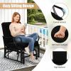 Giantex 2-Pack Outdoor Glider, Patio Rocking Chair with Thick Cushion, Sturdy Metal Frame, Curved Armrest, Ergonomic Design, Single-Person Glider Chair for Garden, Yard, Porch Rocker, Black(Black)