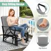 Giantex 2-Pack Outdoor Glider, Patio Rocking Chair with Thick Cushion, Sturdy Metal Frame, Curved Armrest, Ergonomic Design, Single-Person Glider Chair for Garden, Yard, Porch Rocker, Black(Grey)