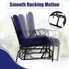 Giantex 2-Pack Outdoor Glider, Patio Rocking Chair with Thick Cushion, Sturdy Metal Frame, Curved Armrest, Ergonomic Design, Single-Person Glider Chair for Garden, Yard, Porch Rocker, Black(Navy)