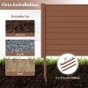 Giantex 3 Panels Air Conditioner Fence, 48”W x 36”H Outdoor Privacy Screen with Metal Stakes, No-Dig Decorative Trash Can Enclosure, PP Freestanding Fences for Garden Lawn AC Unit Pool Pump, White(Brown)