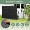 Giantex 3 Panels Air Conditioner Fence, 48”W x 36”H Outdoor Privacy Screen with Metal Stakes, No-Dig Decorative Trash Can Enclosure, PP Freestanding Fences for Garden Lawn AC Unit Pool Pump, White(Black)