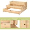 Giantex 3 Tier Raised Garden Bed, Outdoor Planter Box Vegetable Flowers Growing Box, Elevated Raised Bed Kit, Wood Planting Container, 49’’x49’’x22 (LxWxH)(Natural)