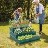 Giantex 3-Tier Raised Garden Bed, 47″ x47x24 Heavy-Duty Metal Outdoor Planter Box w/Open-Ended Base, Elevated Planter Box for Vegetable Fruit Flower Herb, Patio Backyard Raised Bed Kit (Green,1)(Green)