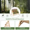Giantex 3-Tier Raised Garden Bed, Wooden Vertical Planter Box with Storage Shelf, 2 Hanging Hooks & 3 Bed Liners, All-Weather Freestanding Planter, Elevated Raised Beds for Lawn Patio, Natural