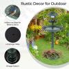 Giantex 42 inch Bird Bath Solar Lighted, Pedestal Bird Bath with Bird Feeder, Flower Planter Base, Solar Powered Lamp, 3 Ground Stakes, Standing Birdbath for Outside Garden Yard Outdoor (Bronze)(Green)