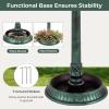 Giantex 42 inch Bird Bath Solar Lighted, Pedestal Bird Bath with Bird Feeder, Flower Planter Base, Solar Powered Lamp, 3 Ground Stakes, Standing Birdbath for Outside Garden Yard Outdoor (Bronze)(Green)