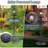 Giantex 42 inch Bird Bath Solar Lighted, Pedestal Bird Bath with Bird Feeder, Flower Planter Base, Solar Powered Lamp, 3 Ground Stakes, Standing Birdbath for Outside Garden Yard Outdoor (Bronze)(Green)