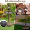 Giantex 42 inch Bird Bath Solar Lighted, Pedestal Bird Bath with Bird Feeder, Flower Planter Base, Solar Powered Lamp, 3 Ground Stakes, Standing Birdbath for Outside Garden Yard Outdoor (Bronze)(Bronze)