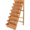 Giantex 5-Tier Wooden Vertical Raised Garden Bed, Freestanding Plant Stand with Legs for Herbs Vegetables Fruits, Indoor Outdoor Tiered Wood Planter Box Flower Rack for Patio, Balcony & Yard(1)
