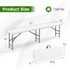 Giantex 6 FT Plastic Folding Bench, HDPE Portable Seat w/Metal Legs, Fold-in-Half Outdoor Bench for Picnic, Garden, Camping, Party Sport Events, 1320 lbs Capacity, No Assembly (1, White)(White)
