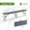Giantex 6 FT Plastic Folding Bench, HDPE Portable Seat w/Metal Legs, Fold-in-Half Outdoor Bench for Picnic, Garden, Camping, Party Sport Events, 1320 lbs Capacity, No Assembly (1, White)(Grey)