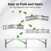 Giantex 6 FT Plastic Folding Bench, HDPE Portable Seat w/Metal Legs, Fold-in-Half Outdoor Bench for Picnic, Garden, Camping, Party Sport Events, 1320 lbs Capacity, No Assembly (1, White)(White)