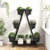 Giantex 6-Tier Rolling Raised Garden Bed, Vertical Planter Stand on Wheels with 6 Garden Boxes, Storage Shelf, Indoor Outdoor Freestanding Raised Beds for Flower Strawberry Vegetable Herb(1)