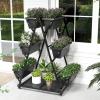 Giantex 6-Tier Rolling Raised Garden Bed, Vertical Planter Stand on Wheels with 6 Garden Boxes, Storage Shelf, Indoor Outdoor Freestanding Raised Beds for Flower Strawberry Vegetable Herb(1)