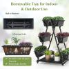 Giantex 6-Tier Rolling Raised Garden Bed, Vertical Planter Stand on Wheels with 6 Garden Boxes, Storage Shelf, Indoor Outdoor Freestanding Raised Beds for Flower Strawberry Vegetable Herb(1)