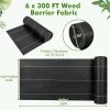 Giantex 6×330 FT Weed Barrier Landscape Fabric, 4.6OZ/Sq. Yd Heavy-Duty Permeable Woven PP Ground Cover, Weed Blocker Gardening Mat, Garden Weed Control Fabric for Yard Flower Bed Farm(6FTx 300FT-4.6OZ/Sq. Yd)