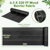 Giantex 6×330 FT Weed Barrier Landscape Fabric, 4.6OZ/Sq. Yd Heavy-Duty Permeable Woven PP Ground Cover, Weed Blocker Gardening Mat, Garden Weed Control Fabric for Yard Flower Bed Farm(6.5FTx330FT-3.2OZ/Sq. Yd)