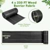 Giantex 6×330 FT Weed Barrier Landscape Fabric, 4.6OZ/Sq. Yd Heavy-Duty Permeable Woven PP Ground Cover, Weed Blocker Gardening Mat, Garden Weed Control Fabric for Yard Flower Bed Farm(4FTx250FT-4.6OZ/Sq. Yd)