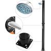 Giantex 7.2 FT 10 Gallon 2-Section Solar-Heated Outdoor Shower, Pool Shower W/Free-Rotating Shower Head, Foot Tap Spigot, Faucet, Temperature and Pressure Adjustment for Backyard, Garden, Beach Spa(Black)