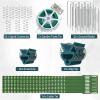 Giantex 8 Panels Cucumber Trellis, A-Frame Garden Trellis for Plant Climbing, Greenhouse Vegetable Fruit Grow Support with 18 Clips, 16 Ground Stakes, 8 Spiral Connectors, 12 Cable Tie, Twist Tie(16 Panels-47″x136″)