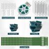 Giantex 8 Panels Cucumber Trellis, A-Frame Garden Trellis for Plant Climbing, Greenhouse Vegetable Fruit Grow Support with 18 Clips, 16 Ground Stakes, 8 Spiral Connectors, 12 Cable Tie, Twist Tie(8 Panels-47″x68″)