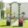 Giantex 8.2 FT Garden Arch Trellis w/ 2 Self-Watering Planter Boxes, Wheels, Metal Pergola Arbor, Grape Vine Rose Climbing Plant Support Frame, Large Outdoor Wedding Archway for Ceremony Party