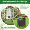 Giantex 8.2 FT Garden Arch Trellis w/ 2 Self-Watering Planter Boxes, Wheels, Metal Pergola Arbor, Grape Vine Rose Climbing Plant Support Frame, Large Outdoor Wedding Archway for Ceremony Party