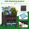 Giantex 8.2 FT Garden Arch Trellis w/ 2 Self-Watering Planter Boxes, Wheels, Metal Pergola Arbor, Grape Vine Rose Climbing Plant Support Frame, Large Outdoor Wedding Archway for Ceremony Party