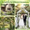 Giantex 84” Garden Arbor with Gate, Heavy-Duty Metal Arch Trellis for Climbing Plants Vines Roses, Wedding Archway for Ceremony, Pathway & Outdoor Decoration, Patio Pergola for Backyard Lawn