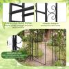 Giantex 84” Garden Arbor with Gate, Heavy-Duty Metal Arch Trellis for Climbing Plants Vines Roses, Wedding Archway for Ceremony, Pathway & Outdoor Decoration, Patio Pergola for Backyard Lawn