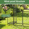 Giantex 87” Metal Garden Arbor with Lockable Gate and Planter Shelves, Outdoor Arch Trellis for Climbing Plants, Decorative Wedding Ceremony Backdrop for Patio Pathway Backyard, Black