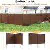 Giantex Air Conditioner Fence 2 Panels – 48”W x 48”H Outdoor Privacy Screen with Upgraded Metal Stakes, PP Trash Can Enclosure, Decorative Garden Fences for Patio Lawn AC Unit Pool Pump, Gray(Brown)