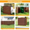Giantex Air Conditioner Fence 2 Panels – 48”W x 48”H Outdoor Privacy Screen with Upgraded Metal Stakes, PP Trash Can Enclosure, Decorative Garden Fences for Patio Lawn AC Unit Pool Pump, Gray(Brown)