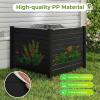 Giantex Air Conditioner Fence 2 Panels – 48”W x 48”H Outdoor Privacy Screen with Upgraded Metal Stakes, PP Trash Can Enclosure, Decorative Garden Fences for Patio Lawn AC Unit Pool Pump, Gray(Black)