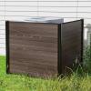 Giantex Air Conditioner Fence 2 Panels, 48”W x 45”H Outdoor Privacy Screen with 5 Stakes, HDPE Decorative Trash Can Enclosure, Freestanding Fences for Garden Lawn AC Unit Pool Pump, Espresso