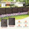 Giantex Air Conditioner Fence 2 Panels, 48”W x 45”H Outdoor Privacy Screen with 5 Stakes, HDPE Decorative Trash Can Enclosure, Freestanding Fences for Garden Lawn AC Unit Pool Pump, Espresso