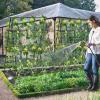 Giantex Cucumber Trellis, Trellis for Climbing Plants Outdoor, Garden Trellis w/Netting, PE-Coated Metal, Clips, Plant Support for Flower Vine Grape Vegetable Fruit, Adjustable Shape, 31″x 26″x74″(41″x51″x59″)